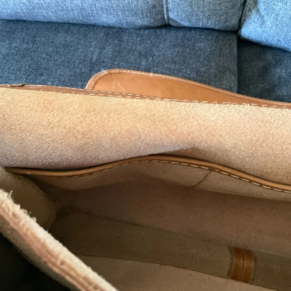 Pre-owned Vintage softside caramel leather made in Italy Briefcase 💼